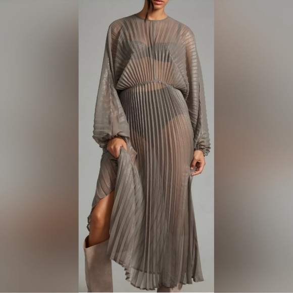 Anthropology pleated sliver dress - Picture 3 of 7